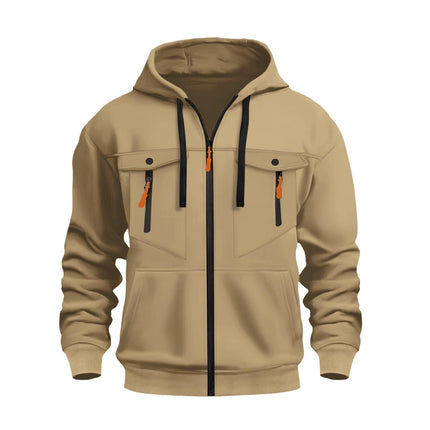Cross-Border Men's New Autumn and Winter Men's Sweatshirts Amazon Independent Station Casual Trendy Zipper Pullover Sweatshirt Hoodie