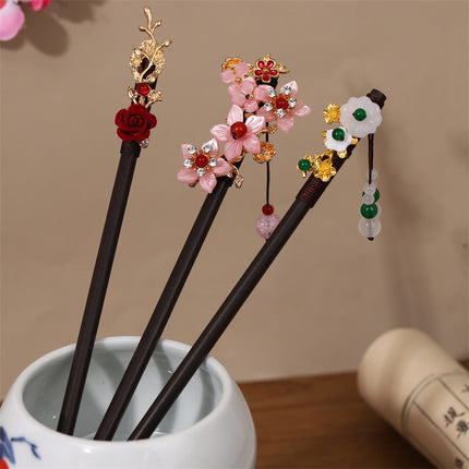 New Year Red Festive Chinese Style Hairpin Palace Style Tassel Walking Hair Hairpin Retro Hanfu Ancient Dress Cheongsam Hair Accessories Women