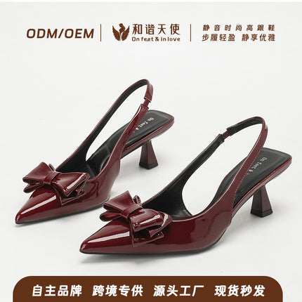 Simple and Fashionable Pointed Toe High-Heeled Sandals for Women Summer New Style White Stiletto Hollow Sandals for Women Casual Shoes