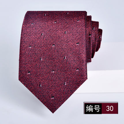 Tie men's formal wear business wine red bridegroom wedding jacquard hand fight 8cm administrative professional New in stock