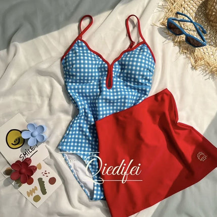Summer One-Piece Sports Diving Swimsuit for Vacation Hot Spring Seaside High-End Two-Piece Sexy Backless Swimsuit