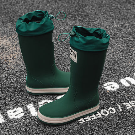 Korean fashion couple waterproof rain shoes non-slip outdoor camping rubber shoes all-match cotton warm water shoes Taobao cross-border