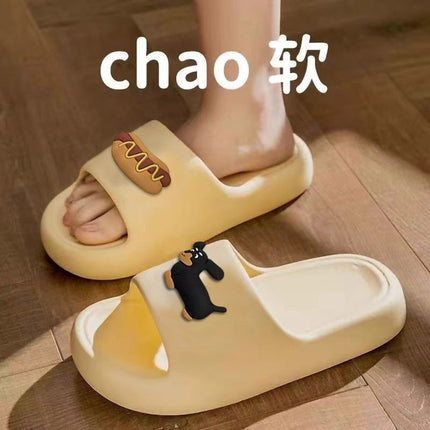 Poop-feeling Cartoon Slippers for Women Summer Outfit Home Indoor Bathroom Bathing Non-slip Couples Slippers for Men