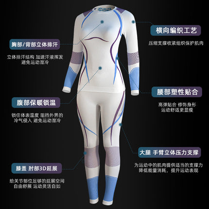2025 Autumn and Winter Quick-Drying Ski Clothing for Men and Women, Sports Tight-Fitting Moisture-Wicking and Warm Mountain Climbing Hiking Compression Clothing Suit