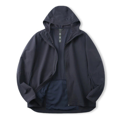 Autumn Men's Sports Breathable Jacket Back Mesh Structure Comfortable Moisture Permeable Self-storage Loose Casual Jacket