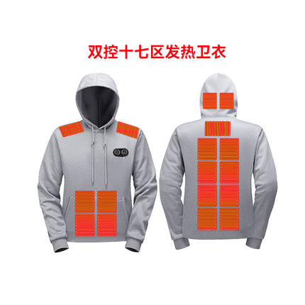 Factory Foreign Trade Electric Heating Clothing Heated Sweatshirt Cross-Border Direct Sales Heating Clothing Autumn and Winter Smart Charging Warm Sweatshirt for Men
