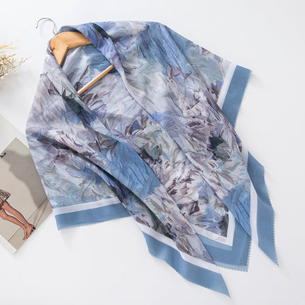 Cross-Border New Product Voile Print 110 Square Scarf Classic Lace Scarf Turban Malaysian Shawl
