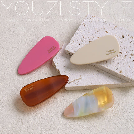 Korean Style Simple Acetate Water Drop Bangs Clip Cute Girly Heart Forehead Duckbill Clip Side Small Clip Hairpin Hairpin