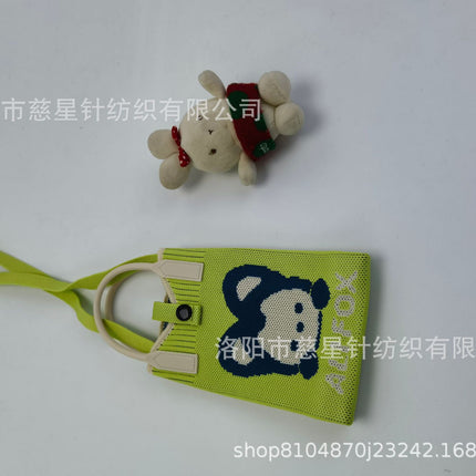 Girl's Heart-Shaped Knitted Crossbody Bag