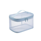Single layer mesh cosmetic bag-blue