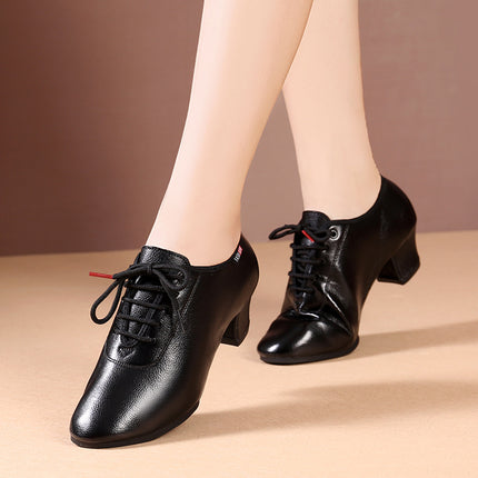 New Adult wine red Square Dance Shoes Genuine Leather Women's Soft-soled Teacher's Shoes Sarman Dance Shoes Latin Dance Shoes