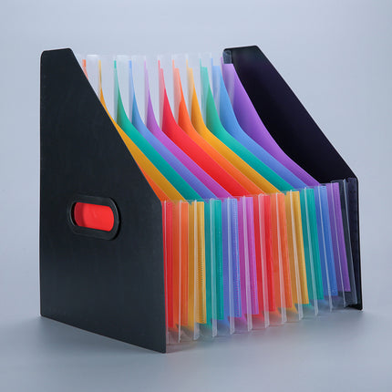 2026 New Model Vertical Oblique Accordion File Folder with 13 Compartments, Large Capacity, Pullable and Extendable Storage Accordion Folder