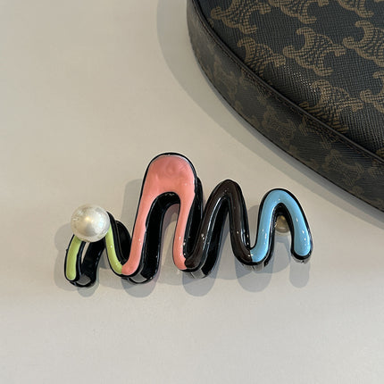 Advanced Sense Color Wave Big Grab Clip Elegant Sweet New Shark Clip Internet Red Back Head Plate Hair Grab Women's Headwear