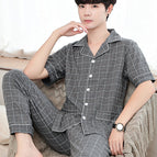 Dark gray pure cotton short-sleeved trousers with double bags / L size is recommended to wear 50.00 kg-65.00 kg