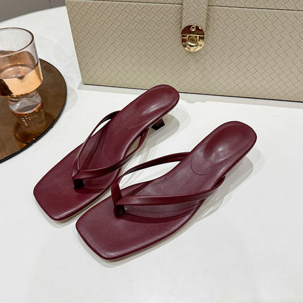 Square Toe Casual Beach Flip-Flops Women's Cross-Border Summer New European and American Foreign Trade Stiletto Women's Wholesale