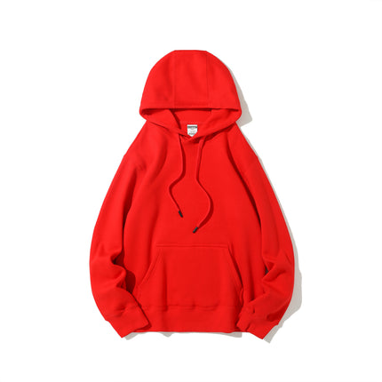 400g Heavyweight Fleece-Lined Autumn and Winter Hooded Sweatshirt, Multi-Color, Solid Color, Simple and Thick, Suitable for Layering, Unisex Sports Hoodie