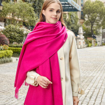 Wool Scarf Shawl High-End Korean Solid Color Scarf Women's Winter Versatile New Men's Cashmere Scarf Wholesale