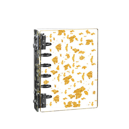 Cross-Border Spot Transparent Acrylic Loose-Leaf Book with Removable Shell Fantasy Gold Foil A7M5 Handbook Folder