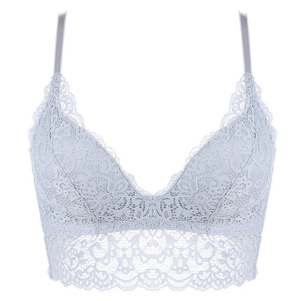 Sexy lace underwear Cassino French triangle cup without steel ring thin bra gathered bra women manufacturers wholesale