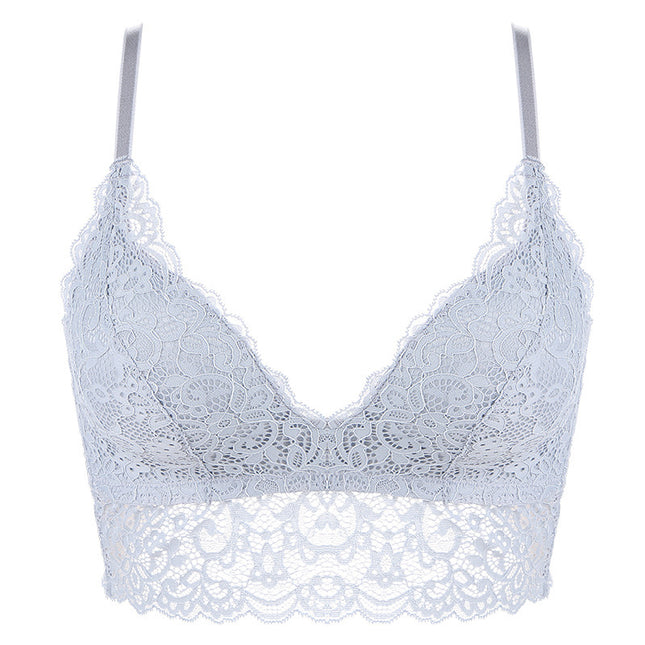 Sexy lace underwear Cassino French triangle cup without steel ring thin bra gathered bra women manufacturers wholesale