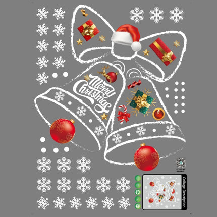 Christmas decorative window stickers glass door stickers Christmas bells creative window mall layout Christmas stickers