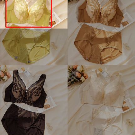 Outer expansion bra plus size thin Cup underwear soft steel ring anti-drooping adjustable small bra comfortable breathable four breasted