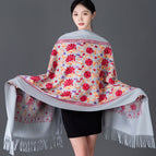Embroidered garden spring-silver gray / 200cm