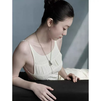 Crystal Gourd Pendant sweater chain earrings feminine light luxury fashion pull national style niche high-grade clavicle chain