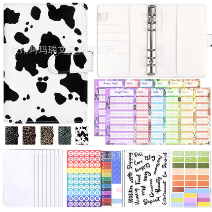 Amazon Cross-border A6 Leopard Macaron Notebook Loose-leaf Creative Cash Deposit Book Budget Plan Book