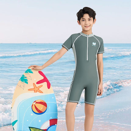 Children's Swimwear for Boys, One-Piece 2026 New Model, Professional Sun Protection Training Swimsuit for Older Kids, Custom-Made Boys' Swimwear for Hot Springs