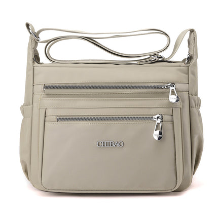 Casual Shopping Bag All-match Travel Crossbody Bag Simple Women Shoulder Bag Lightweight Water-repellent Nylon Cloth Bag