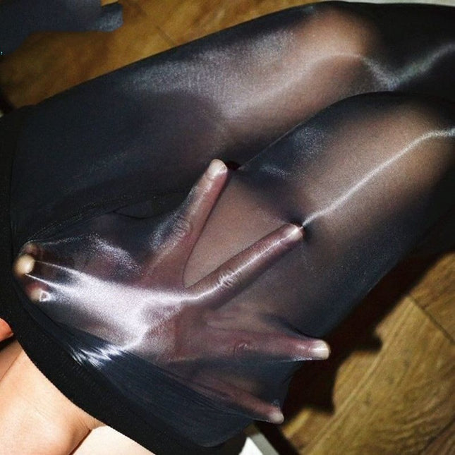 New Product 912 Needle Oil-Gloss Magic Pants Black Silk Horse Oil Stockings Sexy Open-Crotch Bare-Leg Effect Anti-Snag Pantyhose for Women