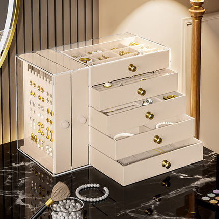 Transparent Earring Storage Box, Acrylic Jewelry Necklace Box, Earrings, Jewelry Dust-Proof Display Box, Hanger Ready for Sale