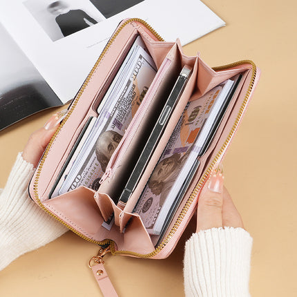 Factory wholesale long ladies wallet Korean stitching color tassel coin purse multi-functional mobile phone bag small bag