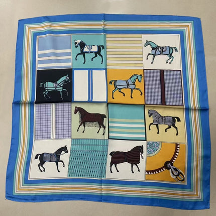Korean Cashew Silk Scarf Women's Square Scarf Leopard Print Silk Scarf Imitation Silk Scarf Elegant Fashion Four Seasons Cross-Border Printed Scarf