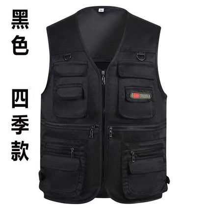 Cross-Border Outdoor Multi-Pocket Vest Men's Fishing Vest Photography Middle-Aged Men's Tops Work Clothes Middle-Aged and Elderly Dad Wear