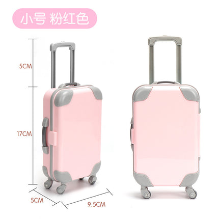 Cross-Border Artificial Mini False Eyelashes Storage Trolley Case Solid Color Small Makeup Suitcase Play House Toy