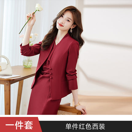 Fashion Suit suit Women's Autumn New High-end Feeling Temperament Goddess Fan Host Secretary White-collar Professional Dress
