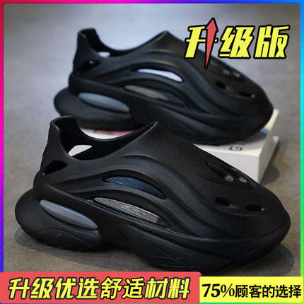 Men's Summer Outdoor Driving Thick-Soled Clogs, Full-Coverage Slippers, Men's Outdoor Fishing and Water-Resistant Beach Sandals