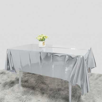 2026 Shiny Aluminum Foil Tablecloth Party Festival Balloon Decoration Tablecloth 1.37* 1.83m