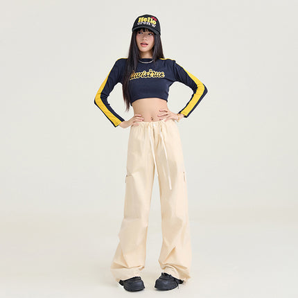 American wide-leg overalls women's autumn and winter 2024 new straight tube loose high waist sagging slim sports casual pants