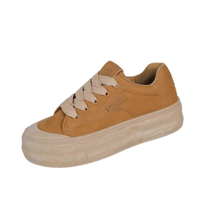 Desun Shoes Women's 2025 Spring and Autumn New All-match Platform Shoes Lace-up Casual Shoes Fashion Explosion Board Shoes Trendy