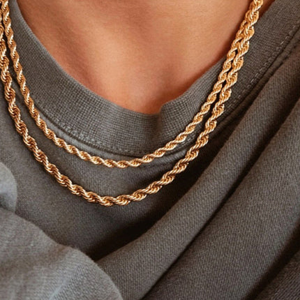 Titanium Steel Twist Chain Necklace DIY Accessories Versatile Non-Fading Jewelry Sweater Chain Neck Chain Stackable Ol Fashion Commuter Style