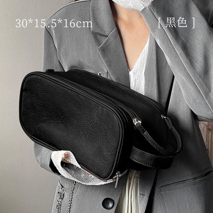 Giant Makeup Bag for Women, Large Capacity Travel Makeup Brush Bag, Toiletries Storage Bag, Chain Design, Waterproof