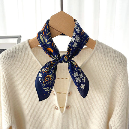 A variety of how many flowers silk small square scarf elegant temperament ladies mulberry silk small scarf fashion simple scarf