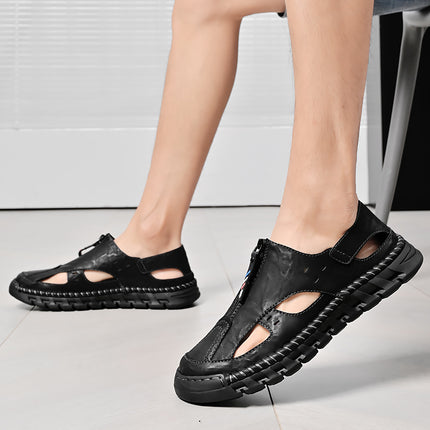 Foreign Trade Hot-Selling Summer New Products Large Size Hand-Stitched Casual Breathable Genuine Leather Toe-Cap Sandals River Shoes Beach Shoes