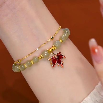 Imitation Hetian Yu bracelet female ins niche design non-fading retro light luxury temperament bracelet girlfriends gift Bai match