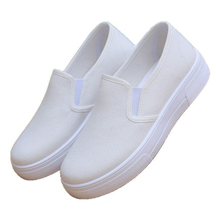 Wholesale and retail summer women's work shoes nurse small white shoes old Beijing cloth shoes non-slip flat sole pedal solid color