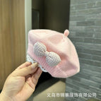 Bow beret-pink / 3-48 months
