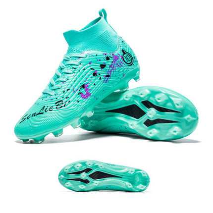 Cross-Border High-Top Football Shoes Broken Nails Ag Long Spike Sneakers for Adults, Kidsren and Students, Artificial Turf Sports Training Shoes for Men